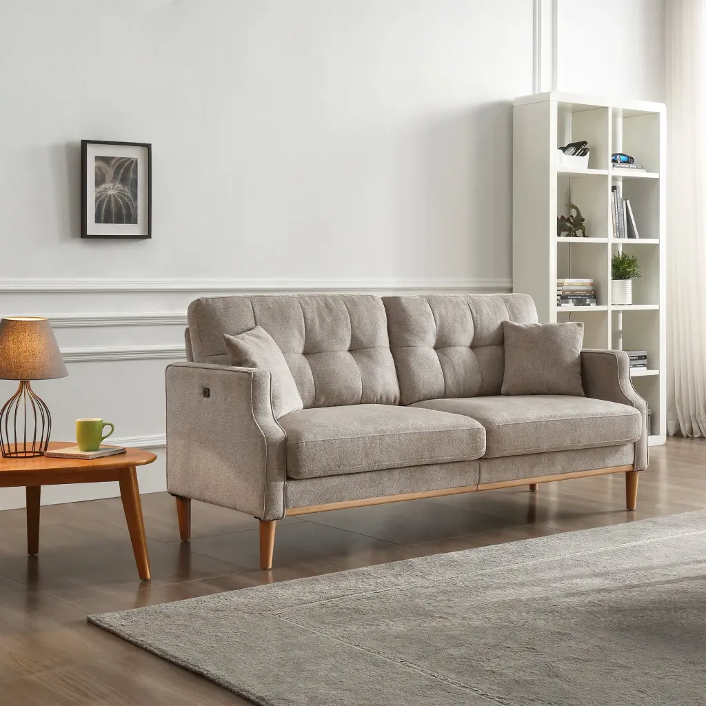 Living Space Sofa 3 Seater Waterproof Fabric and USB Charge Port liyasifurnitureco.-ltd.