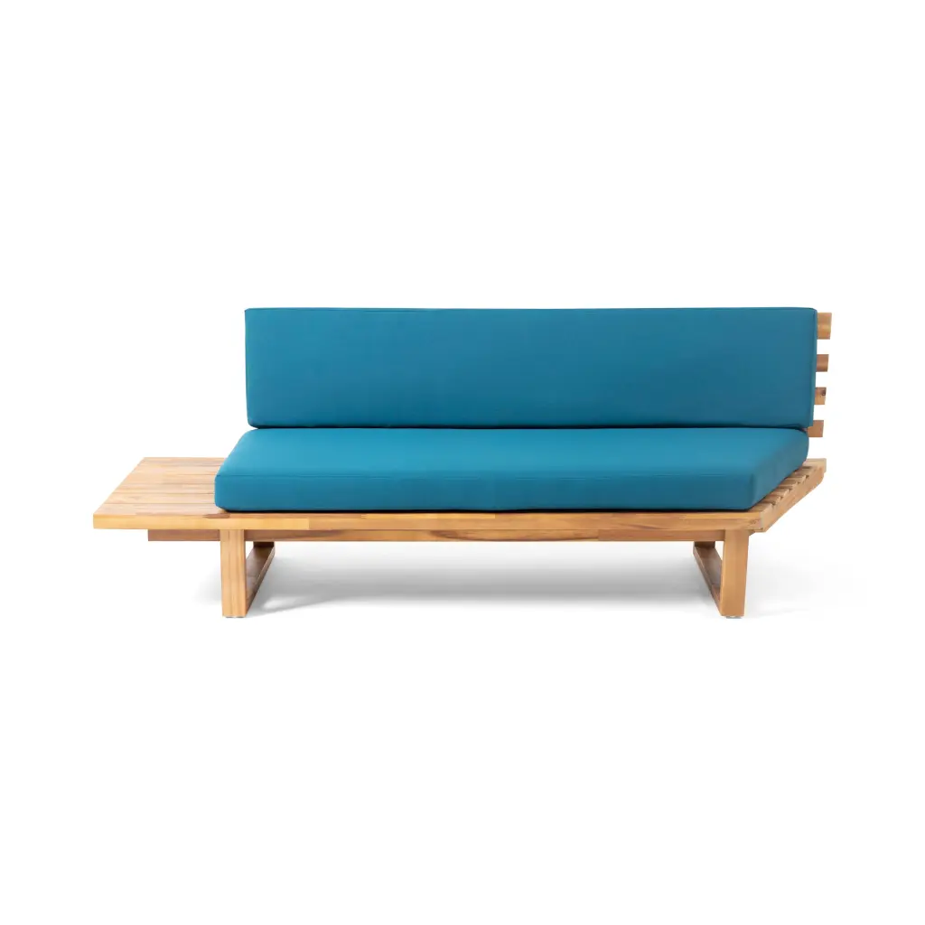 Mirabelle 2 Seater Sofa Left Teal Teal Acacia Wood Living Room Sofa nh-gardenpara
