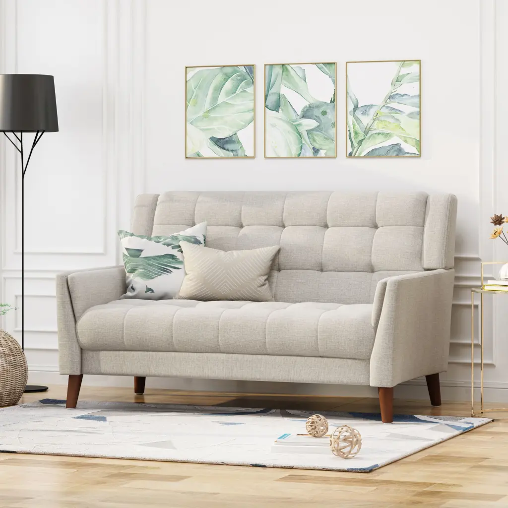 Beige Fabric 2 Seat Sofa nh-vivalux