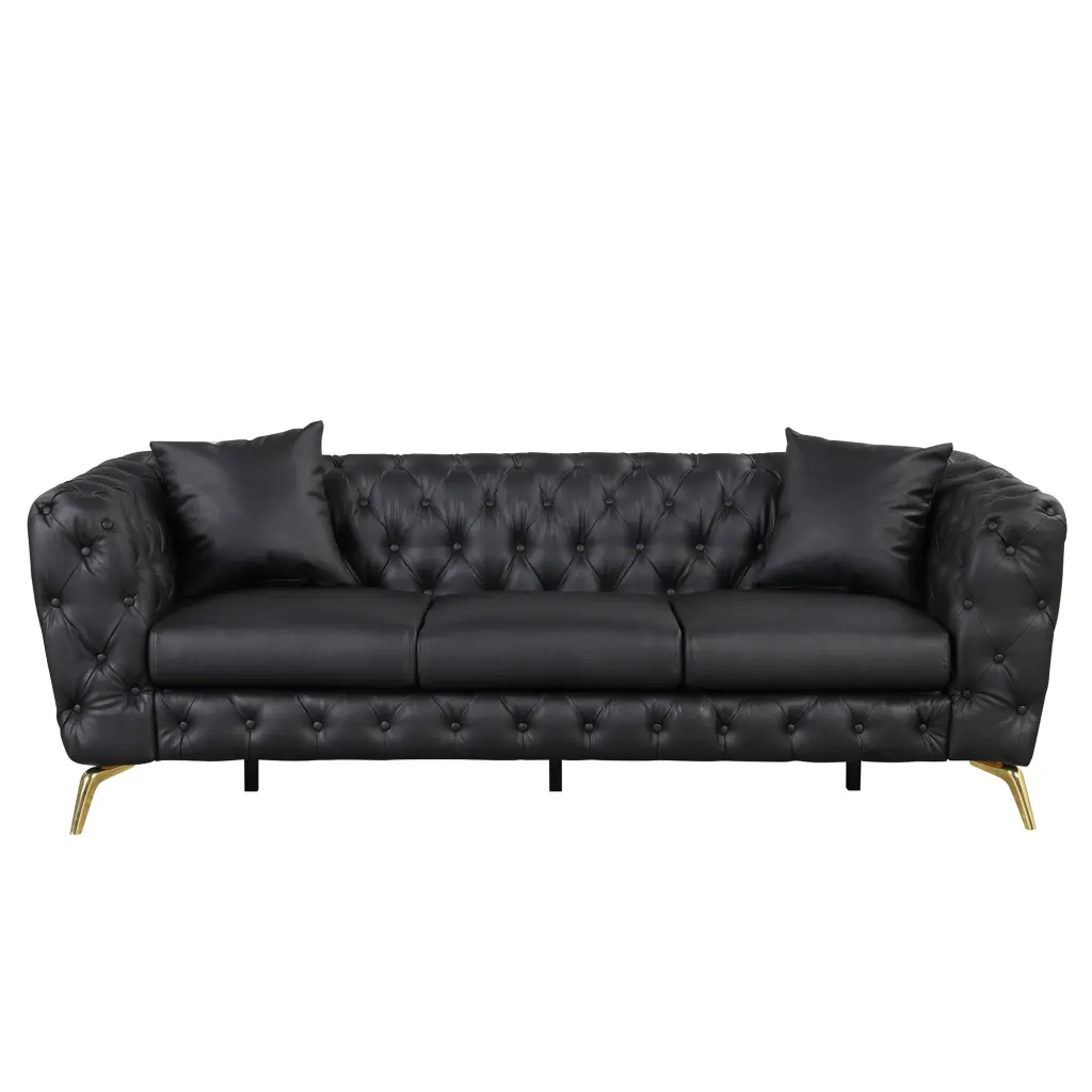 88.5 Inch Modern Sofa Couch PU Upholstered Robust Metal Legs Living Room rnb