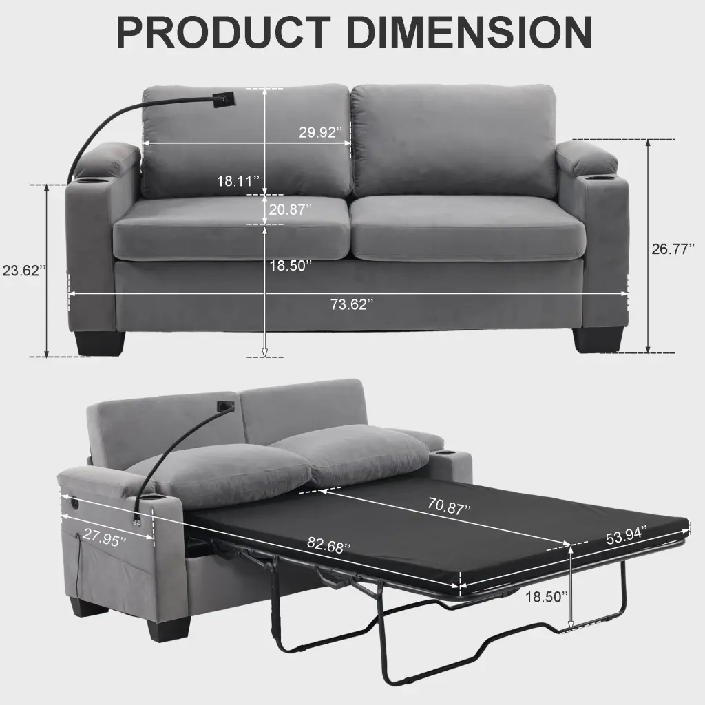 Large Chenille Material Two Seater Modern Upholstered Sofa rnb
