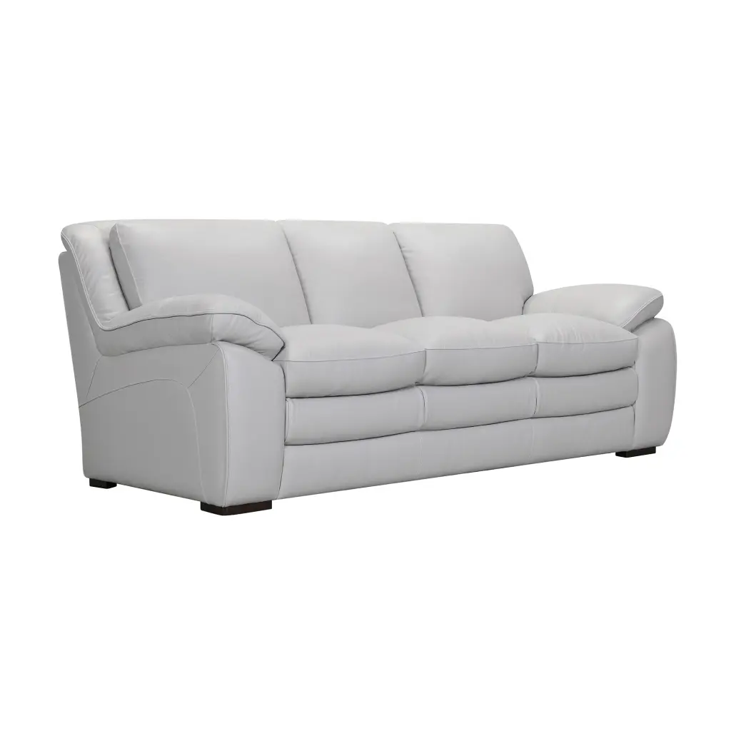 Leather Upholstered Sofa Block Cushion Seat and Pillow Armrests royal hampton