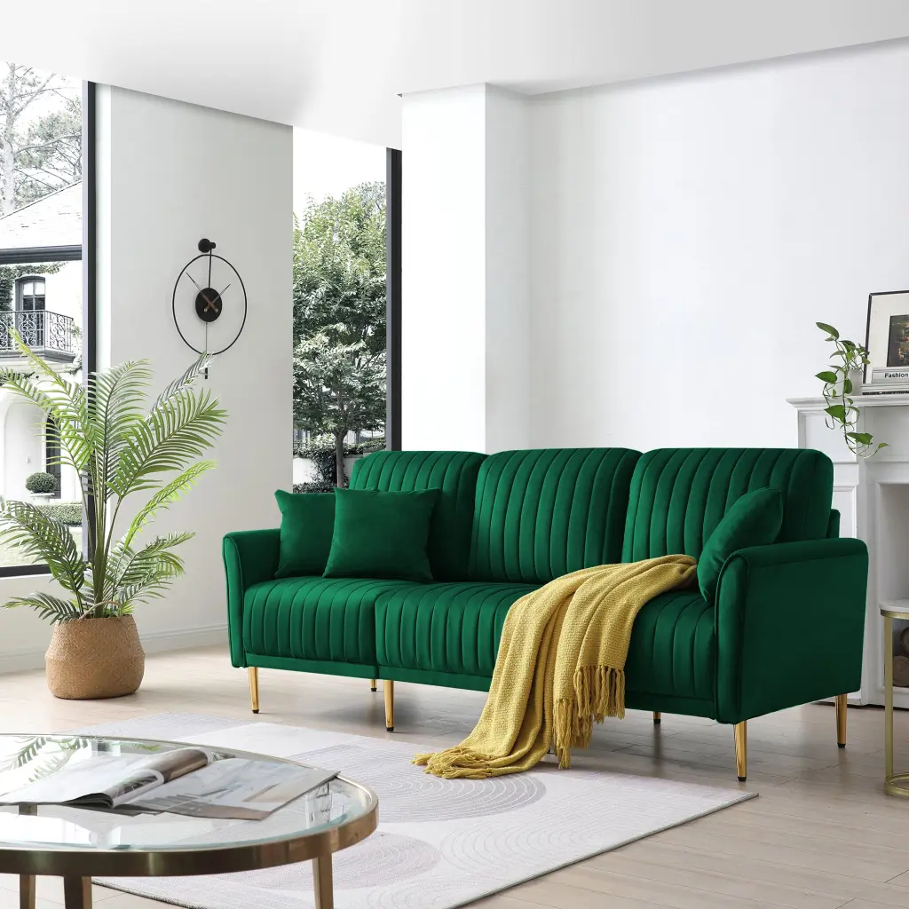 Living Room Furniture Upholstered Couch Sofa Reversible Cushions, Modern Sectional Sofa ui furniture
