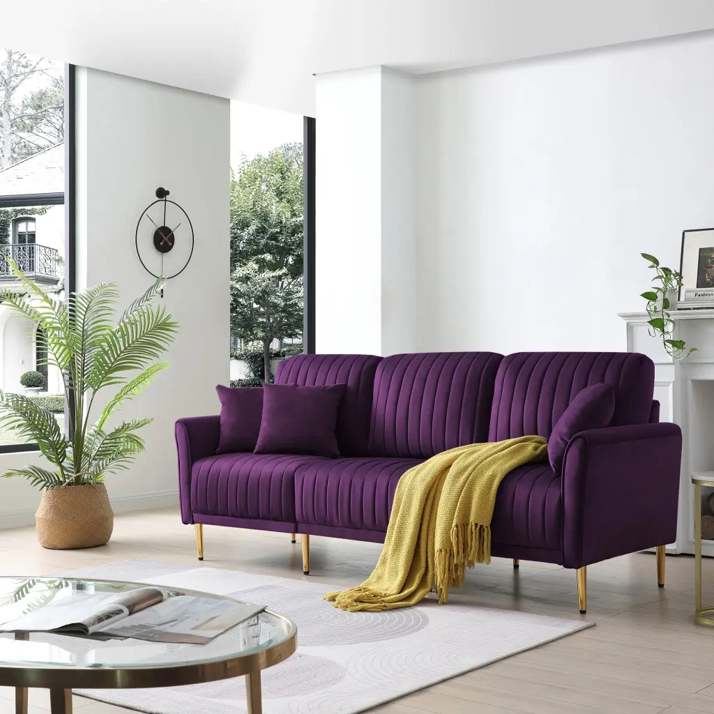 Living Room Sofa Velvet Upholstered Couch Furniture Home Or Office ui furniture