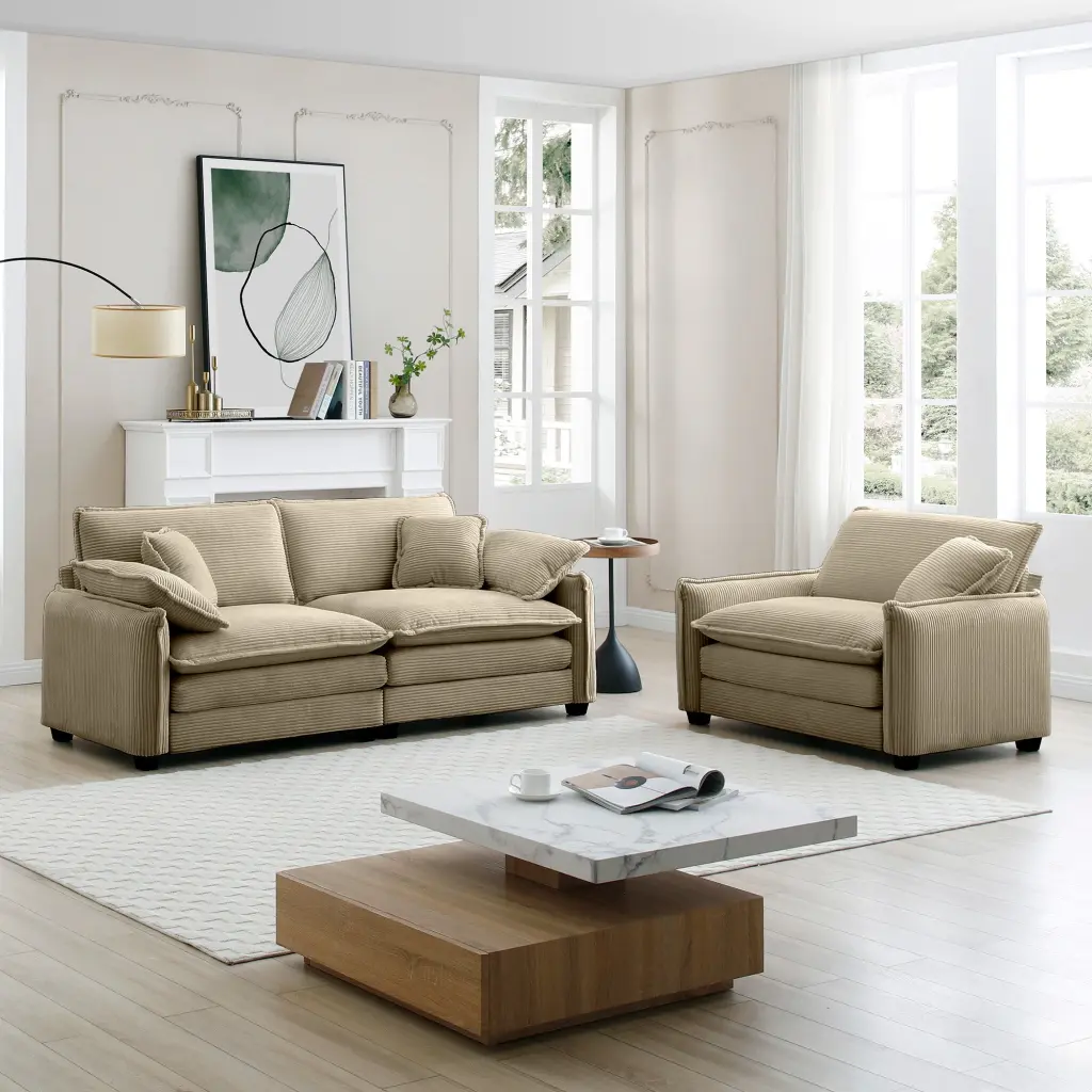 Modern Living Room Sofa Two Pieces Set Suitable Living Room And Small Spaces ui furniture