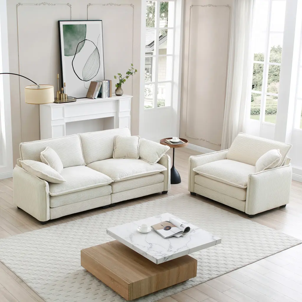 Modern 2 Piece Living Room Sofa Set Small Spaces ui furniture