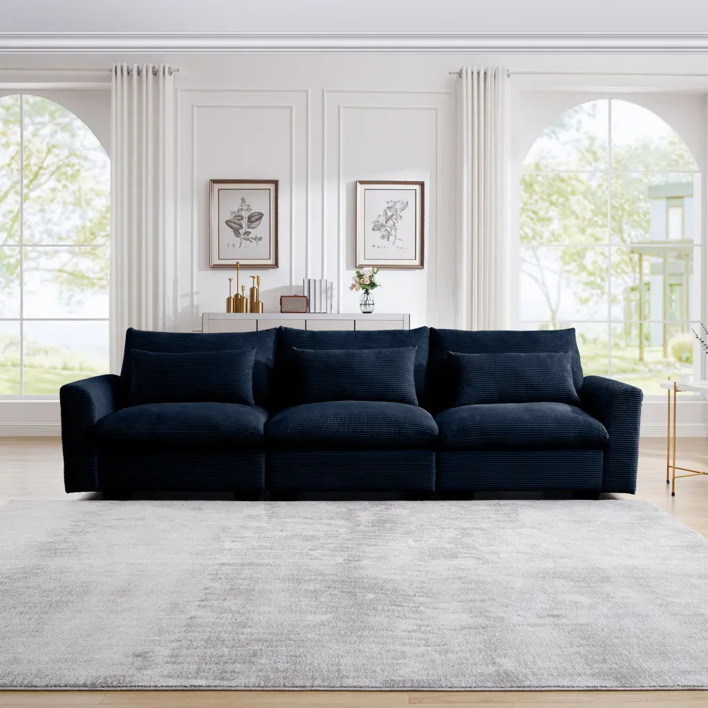 3 Seater Deep Seat Couches Living Room Wide And Comfy Sofa ui furniture