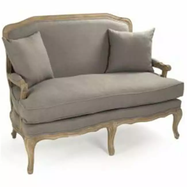 Zentique Bastille Sofa - Grey Linen 71.75 x 37.5 x 28 . Living Room Couch