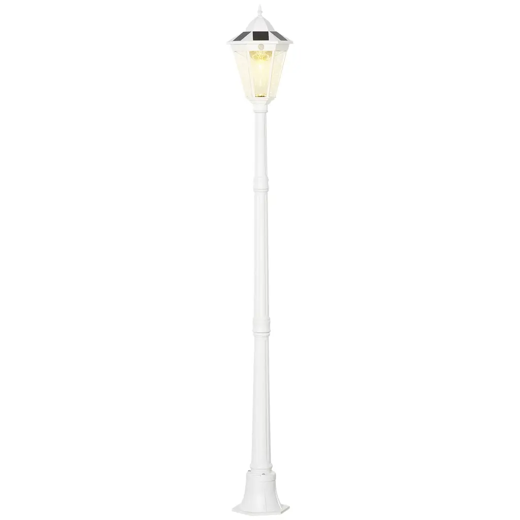 77 Inch Solar Lamp Post Light Waterproof Aluminum Outdoor Vintage Street Lamp aosom business