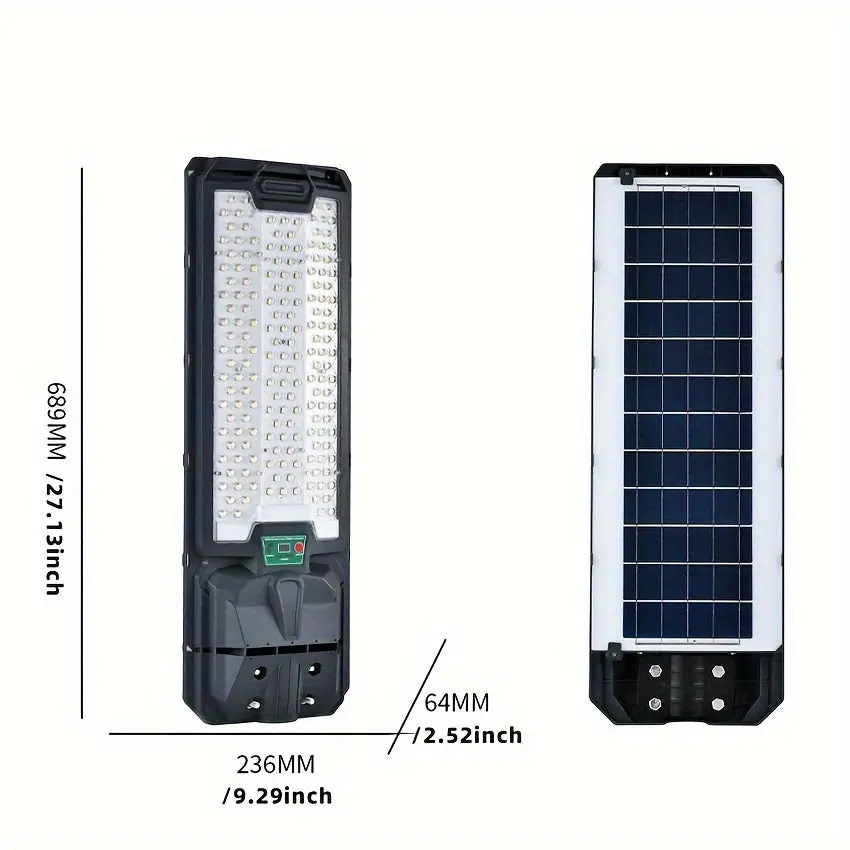 Solar Street Lights Outdoor Parking Lot Lights 181Pcs LED Beads Energy Efficient hengermei