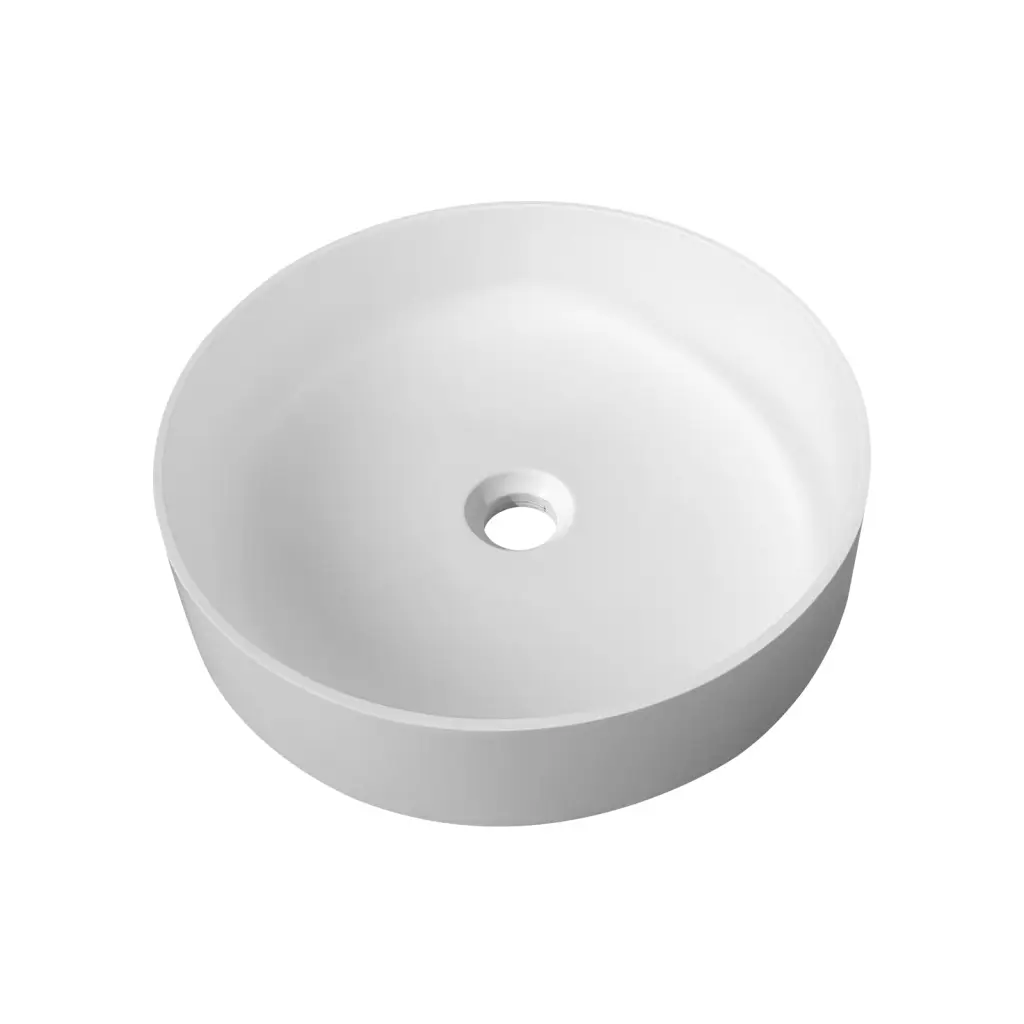 FS103A 415 Solid Surface Basin Chromium Drain White Premium Modern Sink vovica