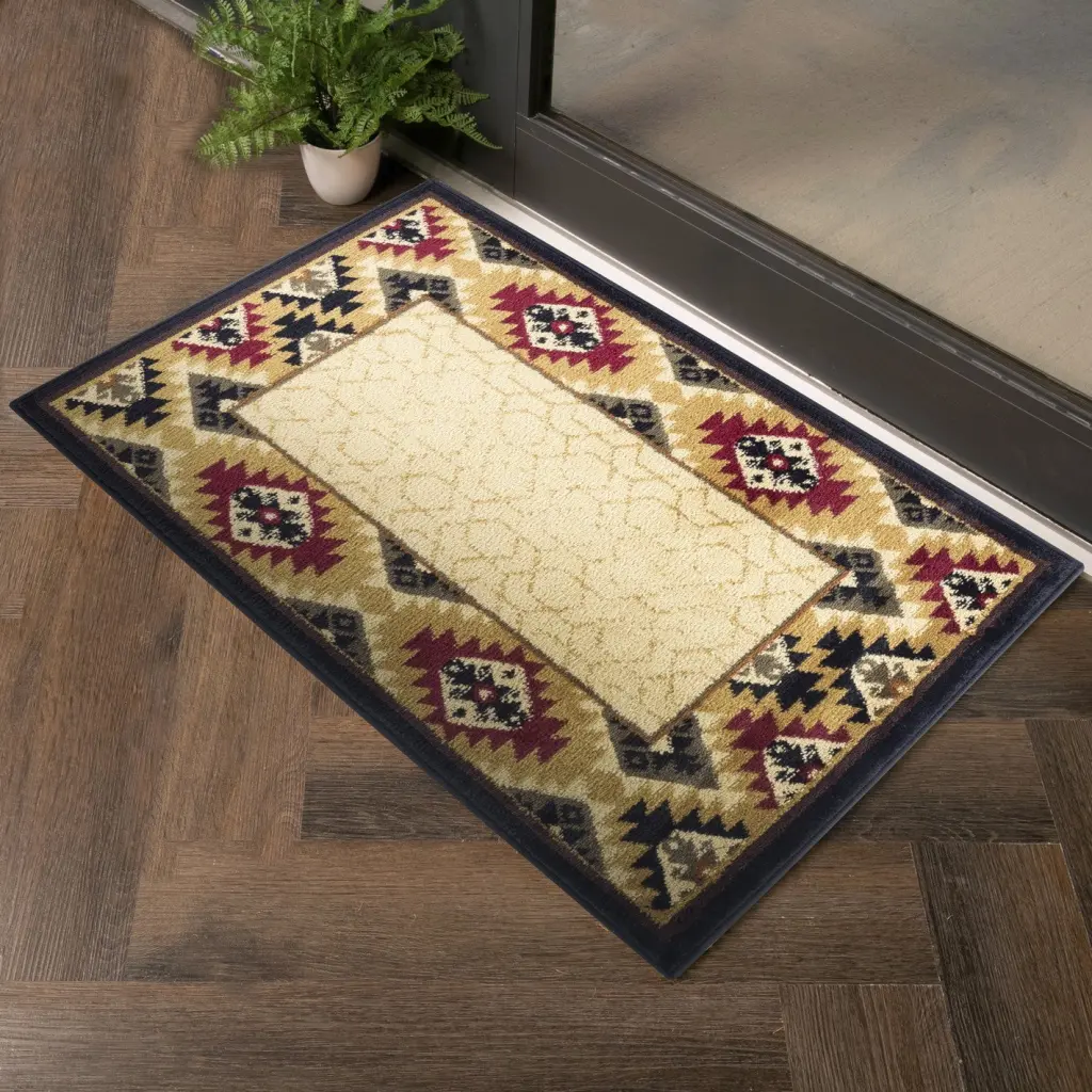 Tribes Gc Yls4007 Cream 2 Ft. X 3 Ft. Southwest Area Rug Cream Polypro icona home decor
