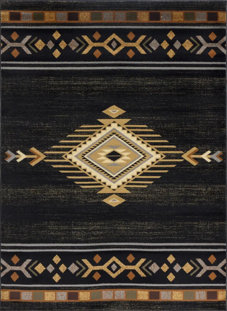 Tribes GC YLS4001 Black 7 Ft. 10 . X 10 Ft. 3 . Southwest Area Rug icona home decor