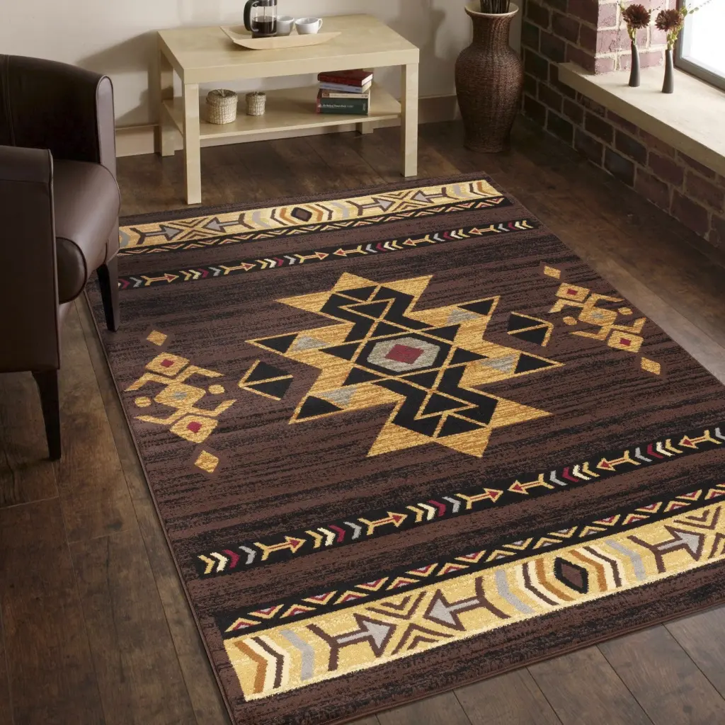 Tribes GC YLS4005 Brown 5 Ft. 3 . X 7 Ft. 3 . Southwest Area Rug icona home decor