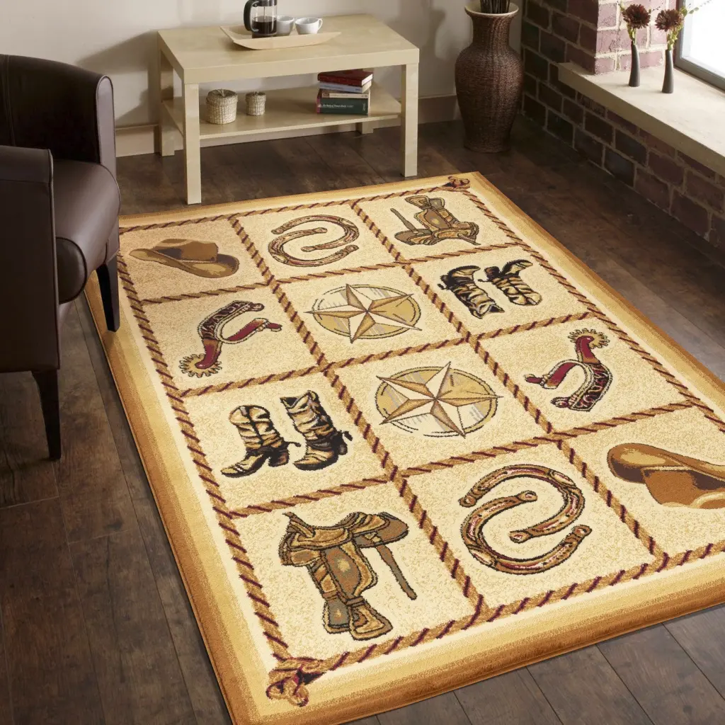 Tribes GC YLS4010 Beige 5'3' x 7'3' Southwest Area Rug icona home decor
