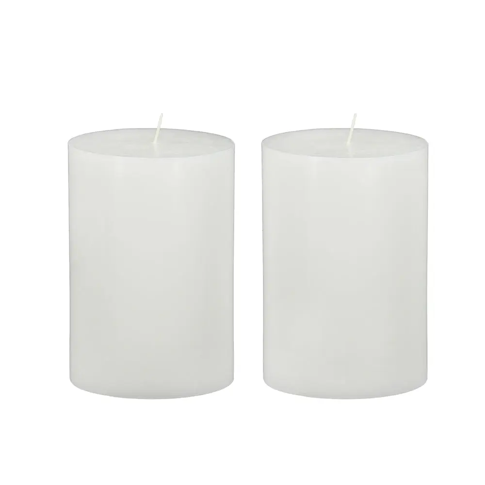 4X6 Inch 2Pk Unscented Soy Wax Candle White w2078