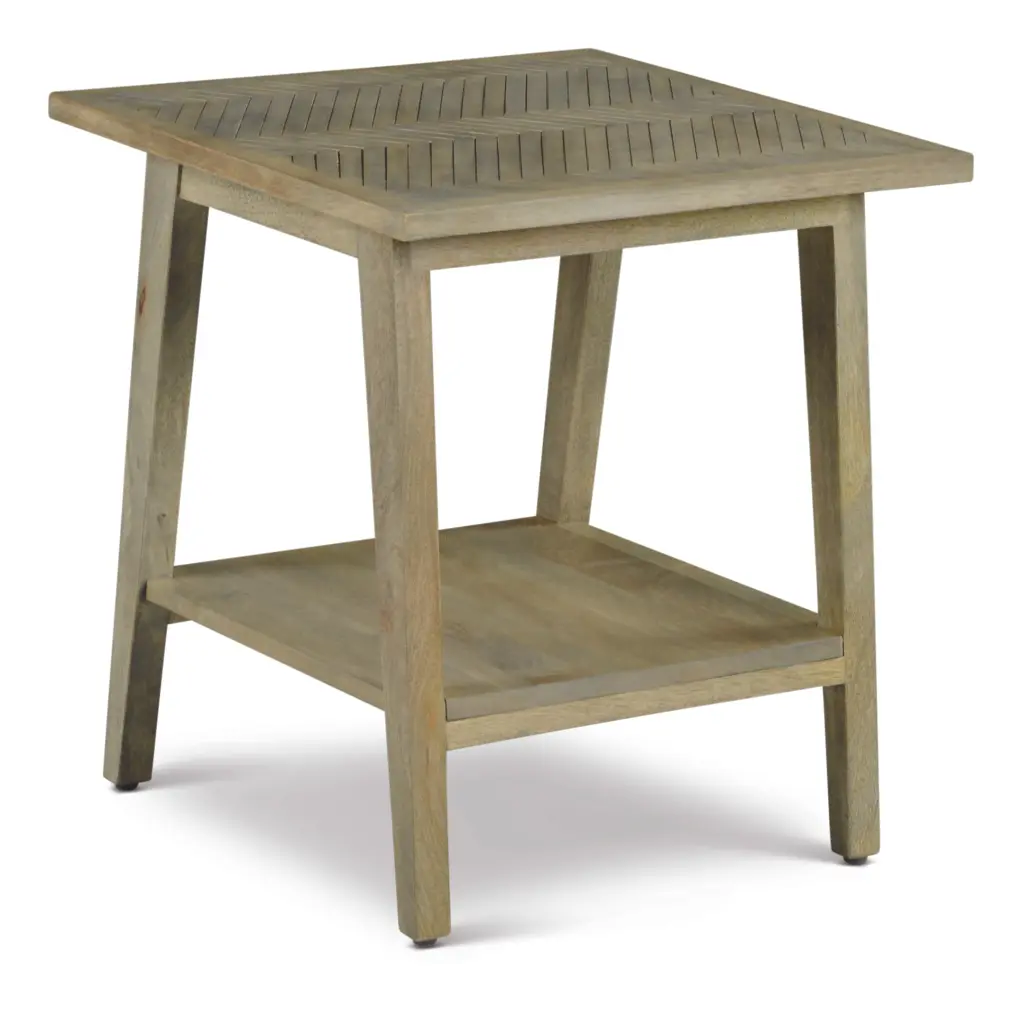 Milani Square End Table Light Brown Wood Living Room Side Table steve silver furniture