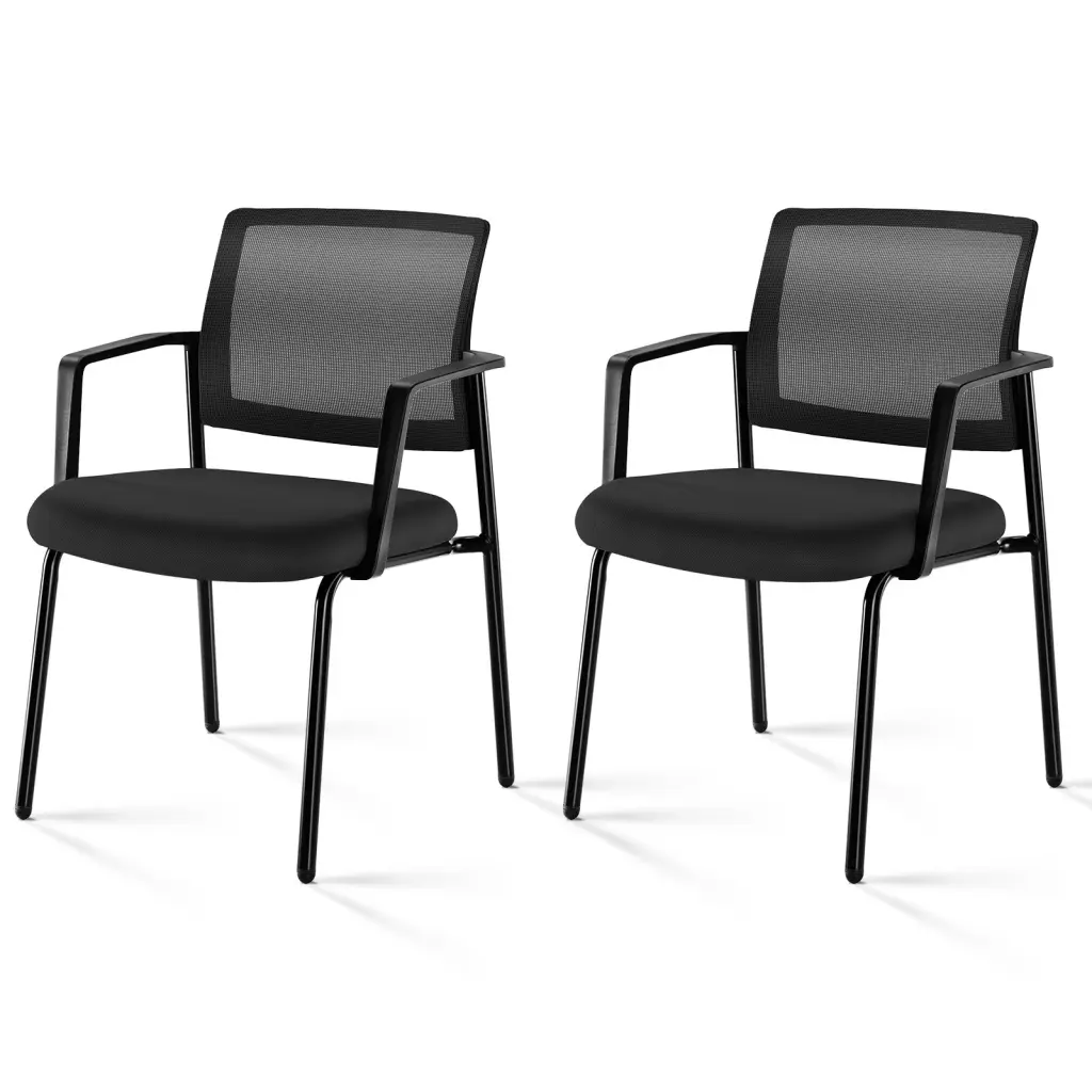 Mesh Back Stacking Arm Chairs Upholstered Fabric Stacking Chairs Sturdy w2201