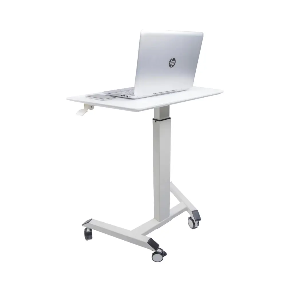 Space Saving Tech Desk Standing And Adjustable Desk White Height Adjustable new spec furniture