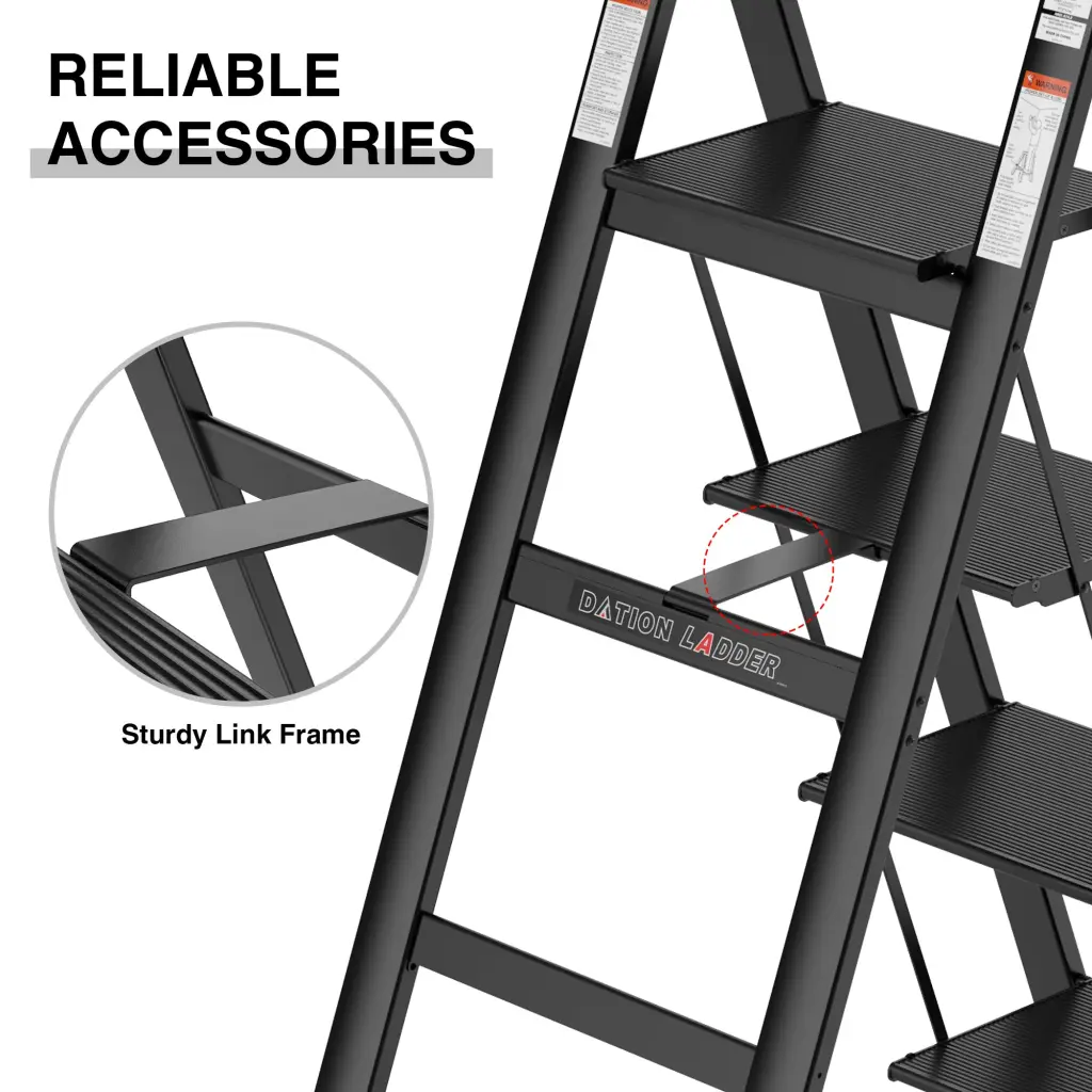 4 Step Ladder Retractable Handgrip Folding Step Stool Anti Slip rnb