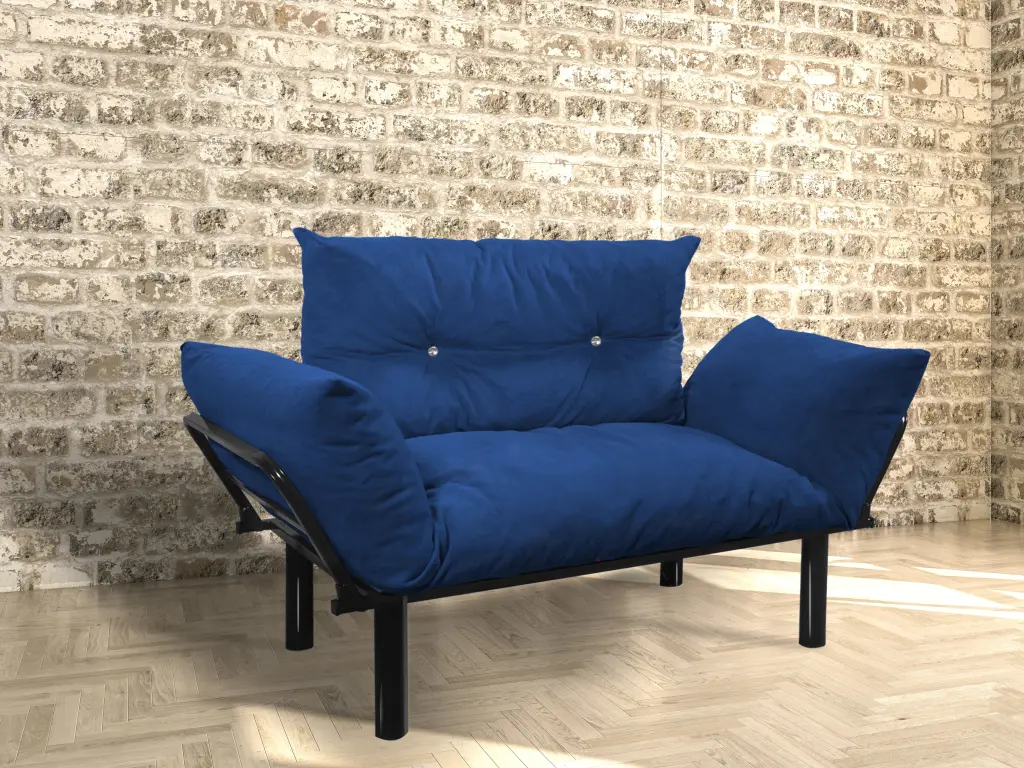 Ada Beautiful Seat Blue Foam Metal Stool furnia