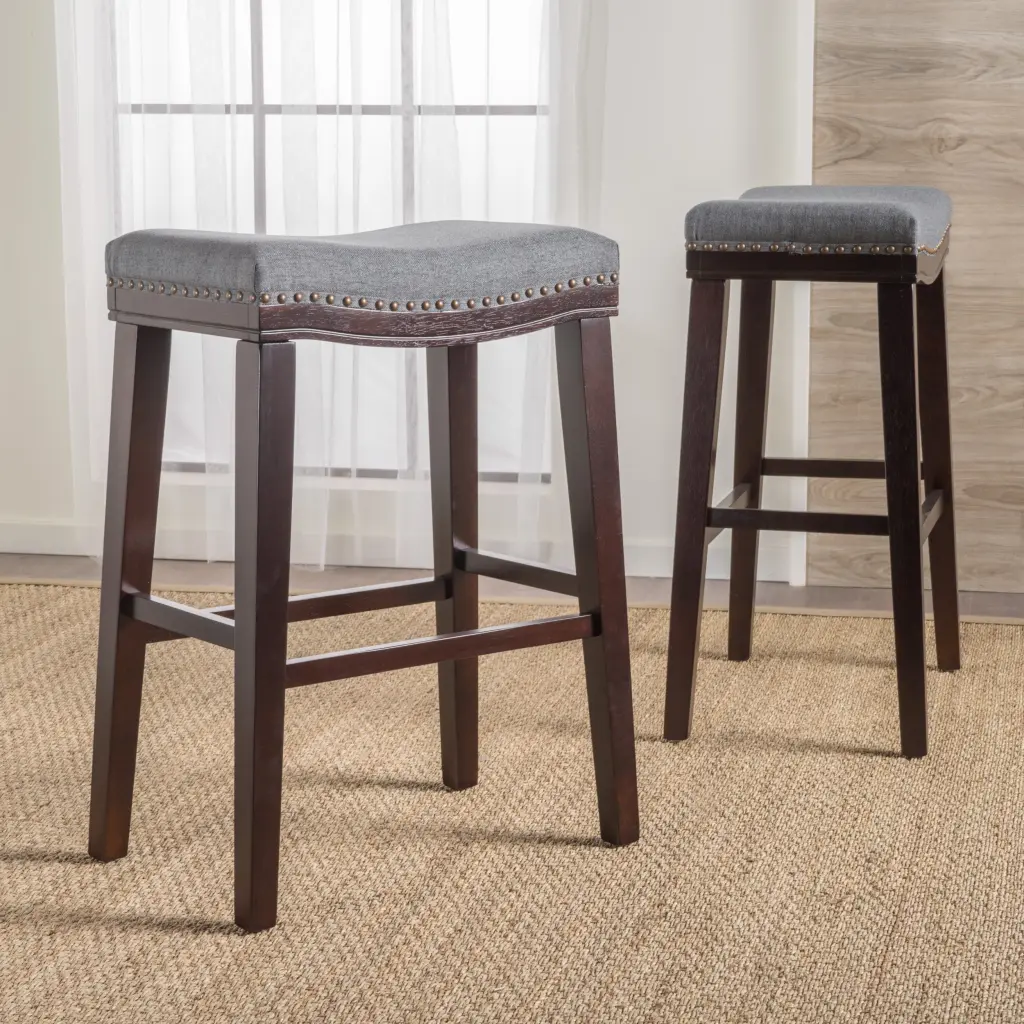 Saddle Stool Charcoal Fabric Home or Office nh-purenest