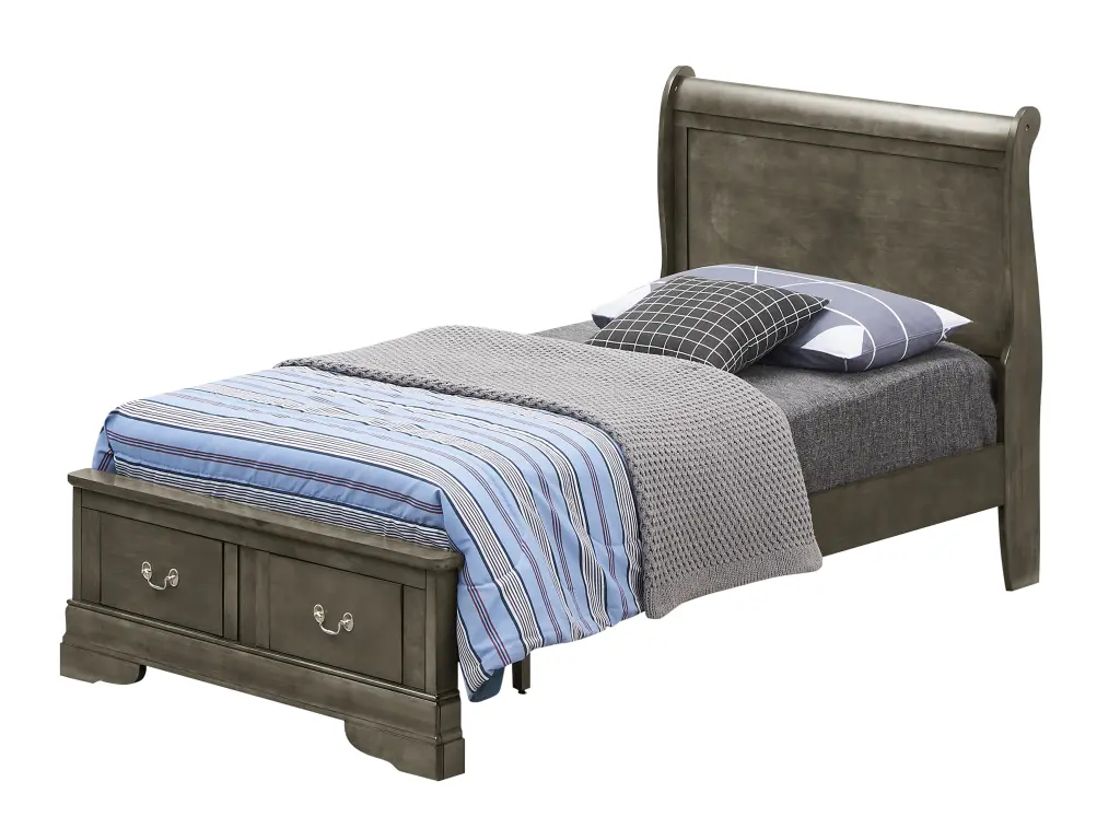 Louis Phillipe G3105D Ksb2 King Storage Bed Gray Particle Board glory furniture