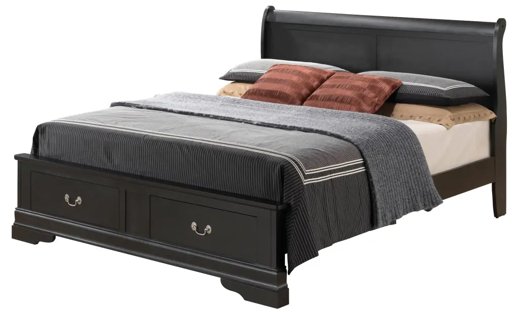 Louis Phillipe G3150D KSB2 King Storage Bed Black Particle Board glory furniture