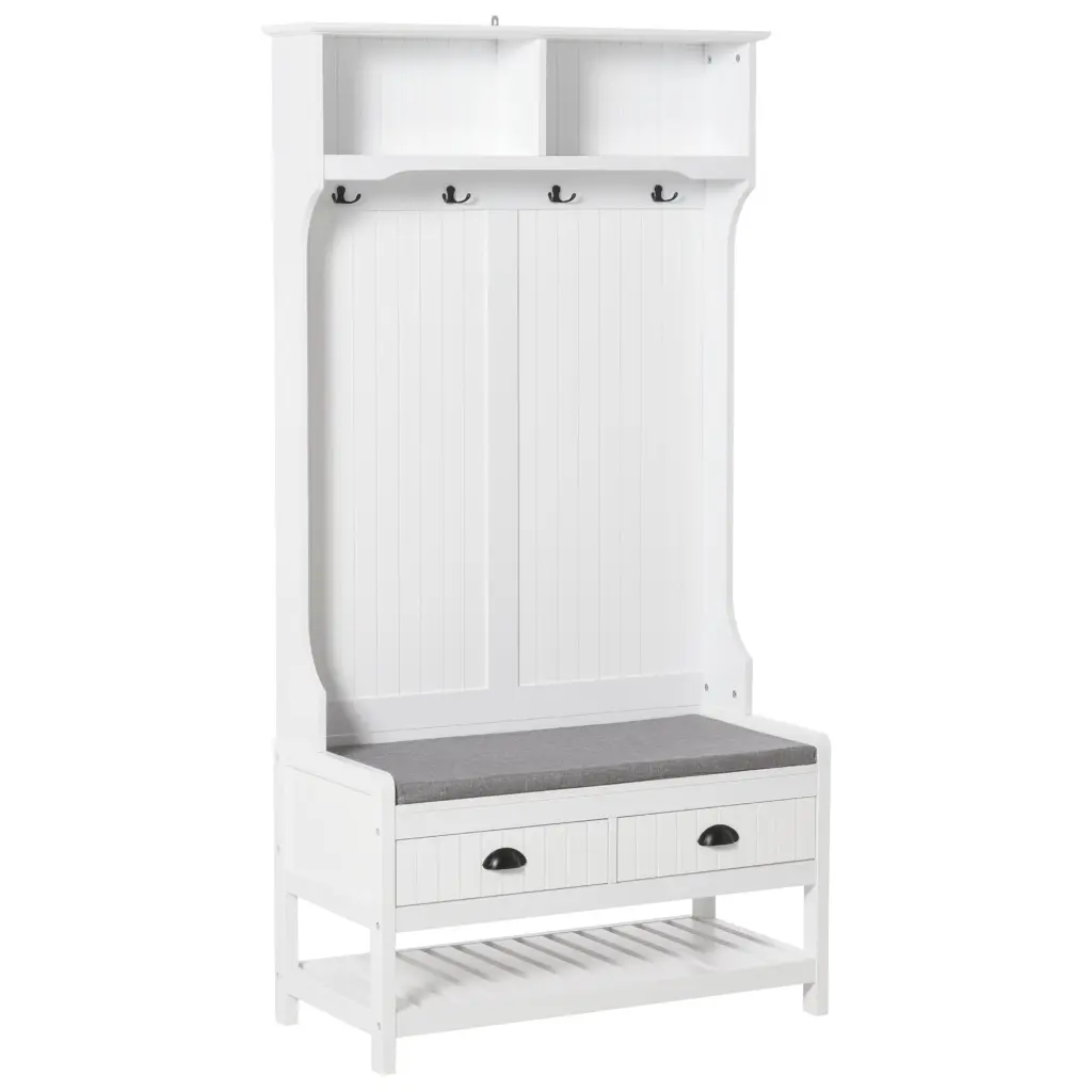 Homcom 3 1 Hall Tree Entryway Bench Coat Rack Mudroom Storage Shoe Bench Furniture aosom business