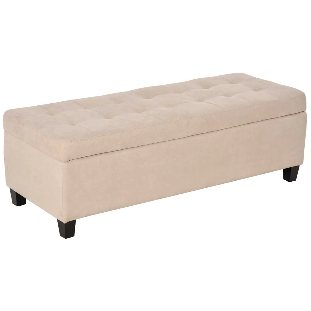 Ottoman Storage Bench 50 Inch End Bed Bench Linen Fabric Storage Chest aosom business
