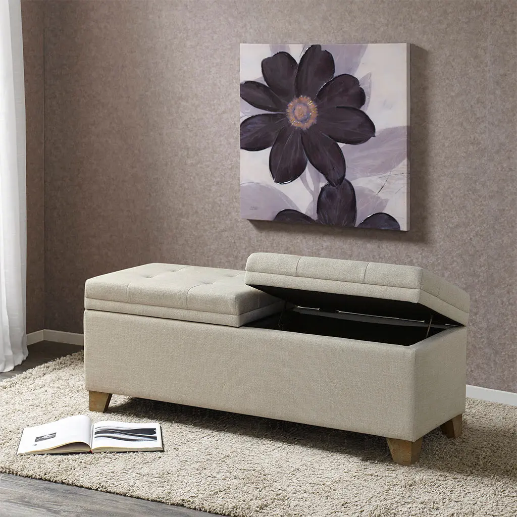 Soft Close Storage Bench Natural Polyester jla