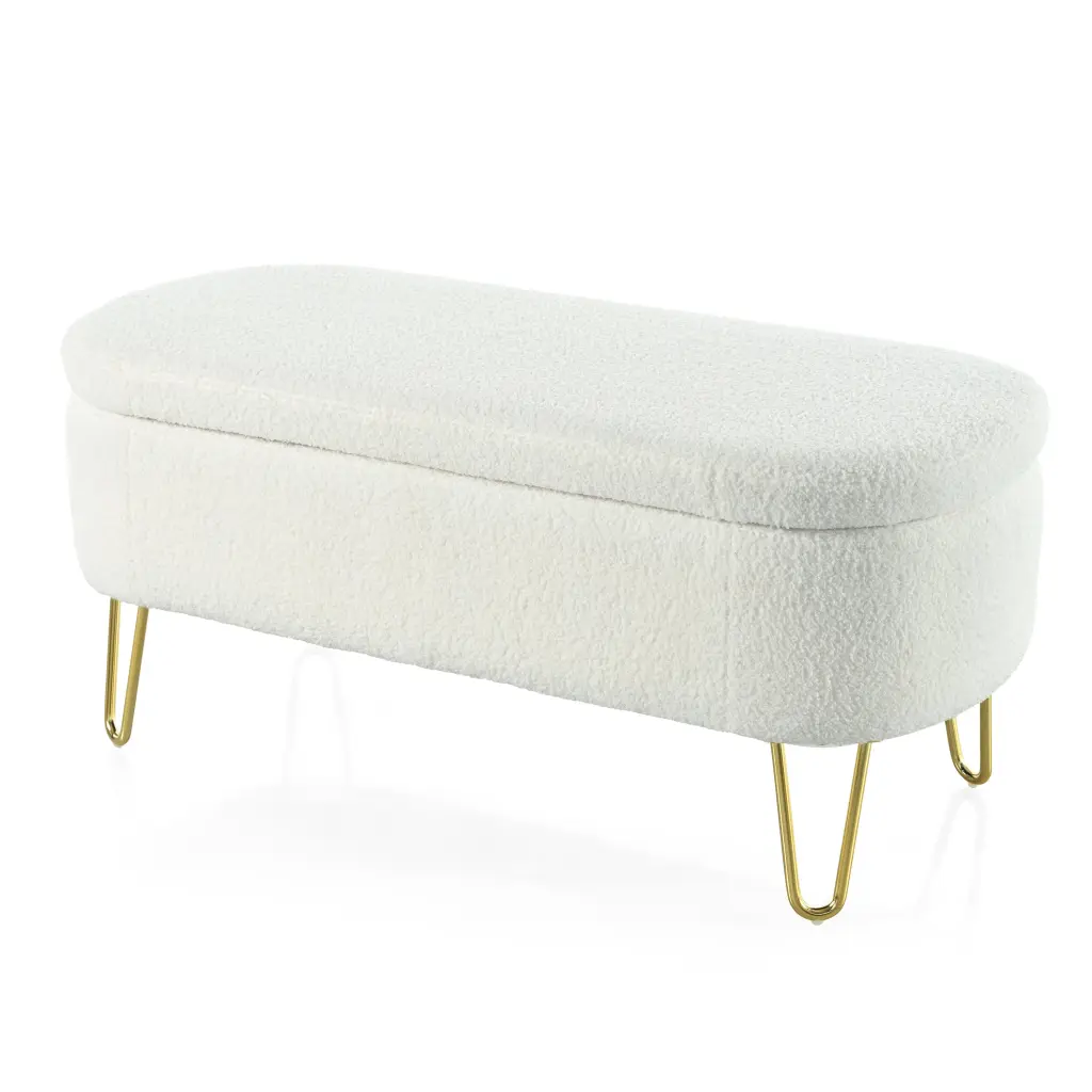 Oval Storage Bench Living Room Bedroom End Bed, Upholstered Storage Seat - Multipurpose Bench nh-comfortcove