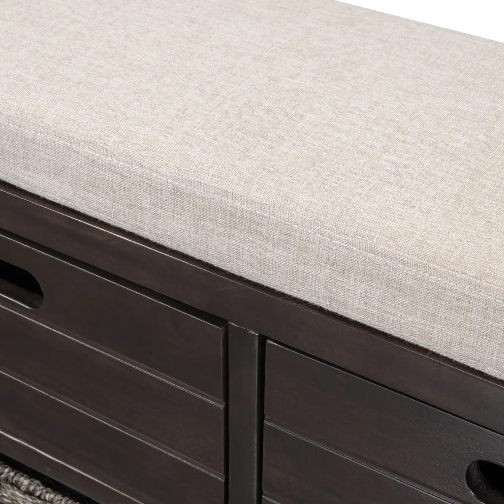 Storage Bench Removable Binquireet and 2 Drawers Fully Assembled trexm