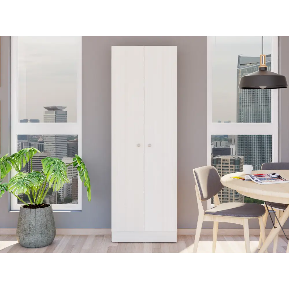 Multistorage Cabinet 71 Inch H Two Doors Five Internal Shelves White Finish depot e-shop