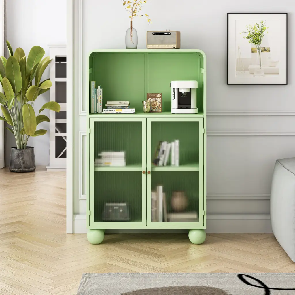 45.28 H Storage Cabinet Bathroom Floor Cabinet Glass Door rnb