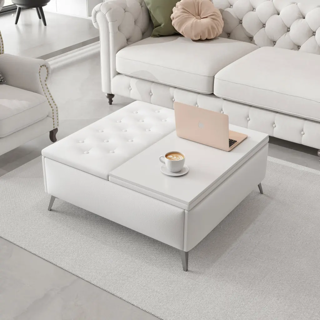 35 Inch Wide Square Lift Top Oversized Storage Bench Coffee Table dy-furniture