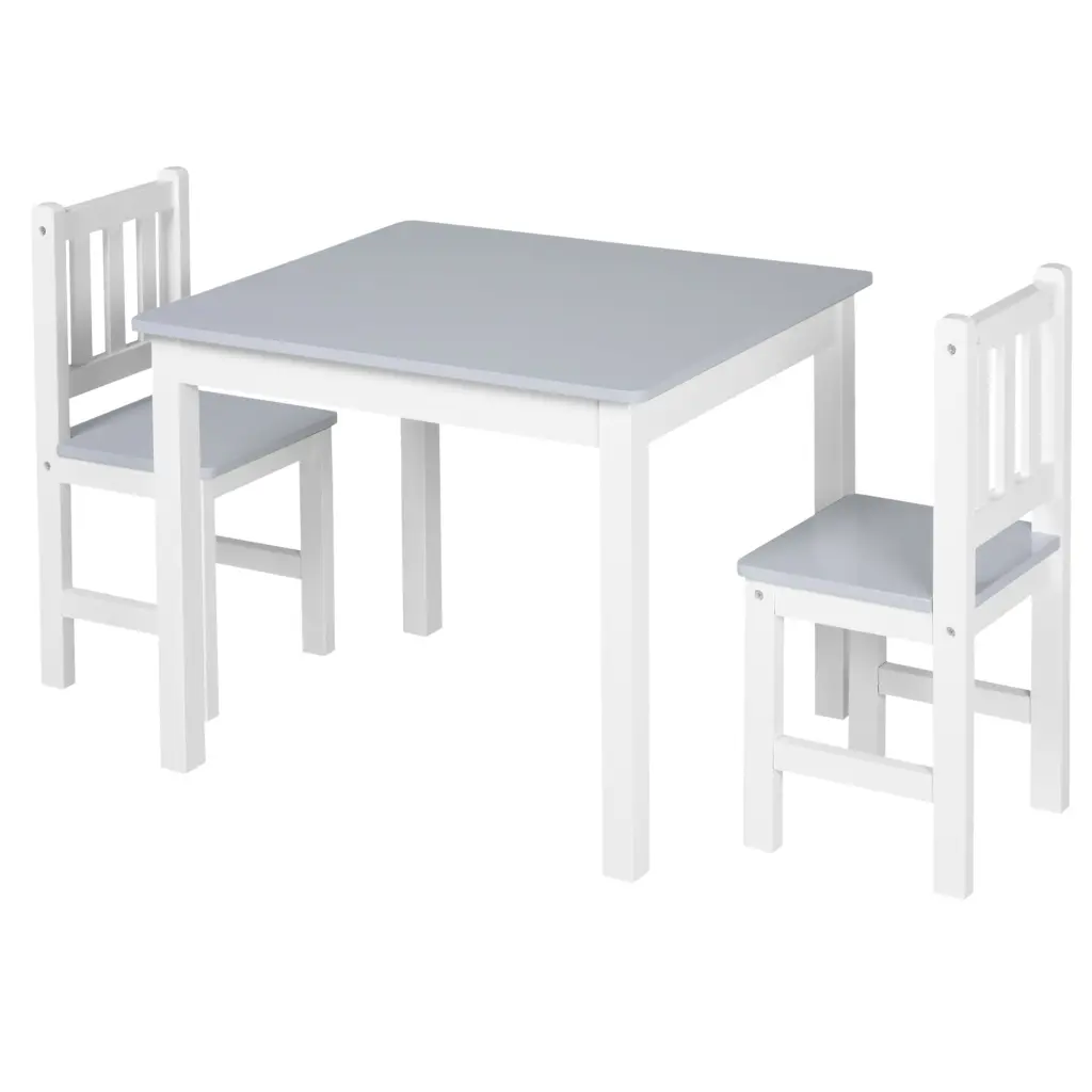 Qaba Kids 3 Piece Table And Chair Set Arts And Meals Lightweight Children's Furniture aosom business