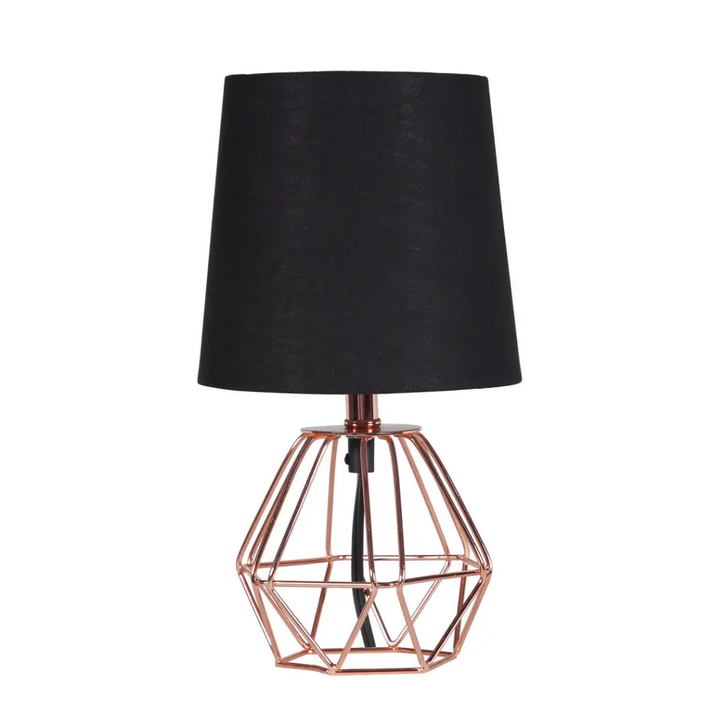 11.25 Inch Copper Metal Table Lamp Wesley Geometric Coppery Metal Base Bedside Lighting california home