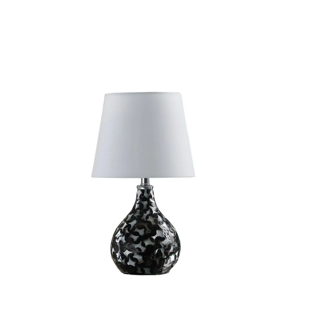 11.5 Inch Modern Black Seashell Swirl Pattern Mini Polyresin Table Lamp california home