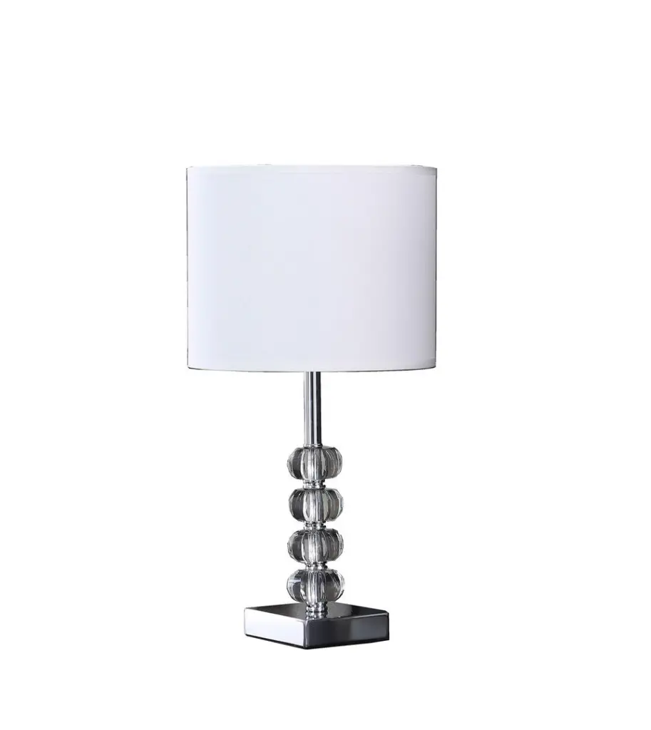 17.75 Inch Olivia Prism Orb Crystal Modern Silver Table Lamp Multicolor Metal Base california home