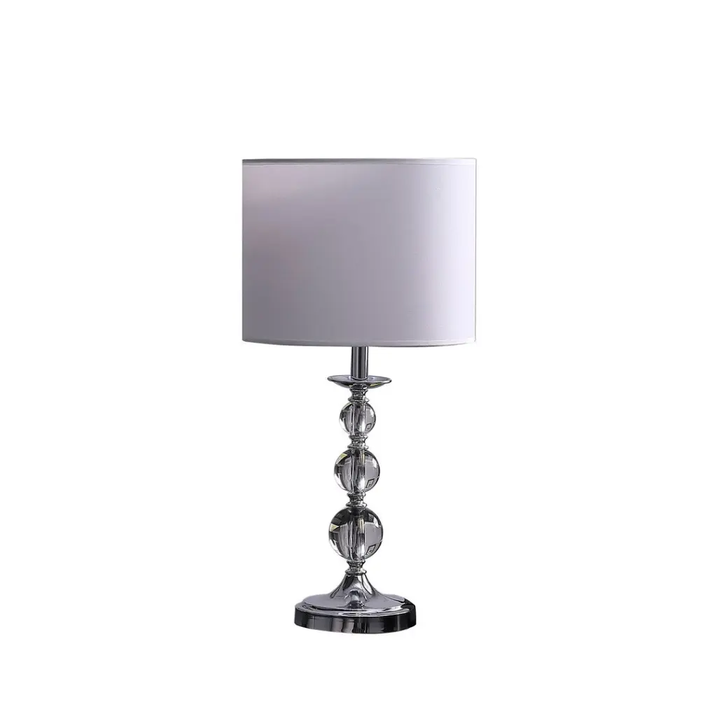 19.75 Inch Ascending Solid Crystal Orbs Chrome Table Lamp Chrome Silver california home