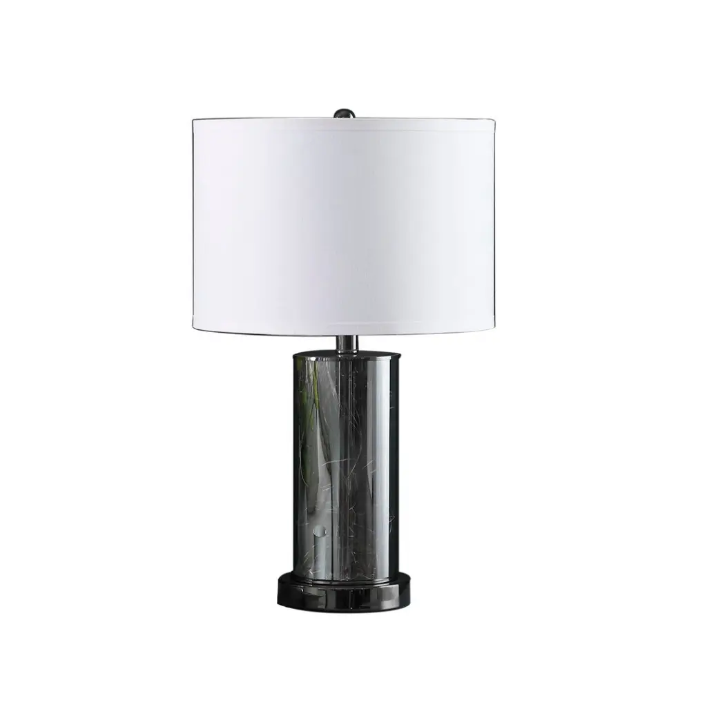 21.25 Inch Cynx LED Night Light, Mid Century Modern Glass Black Chrome Table Lamp california home