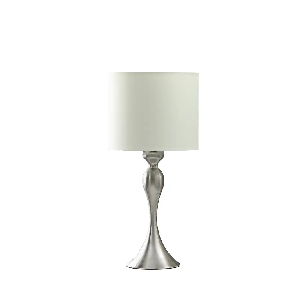 24.5 Inch Bailey Brushed Silver Modern Candlestick Metal Table Lamp california home