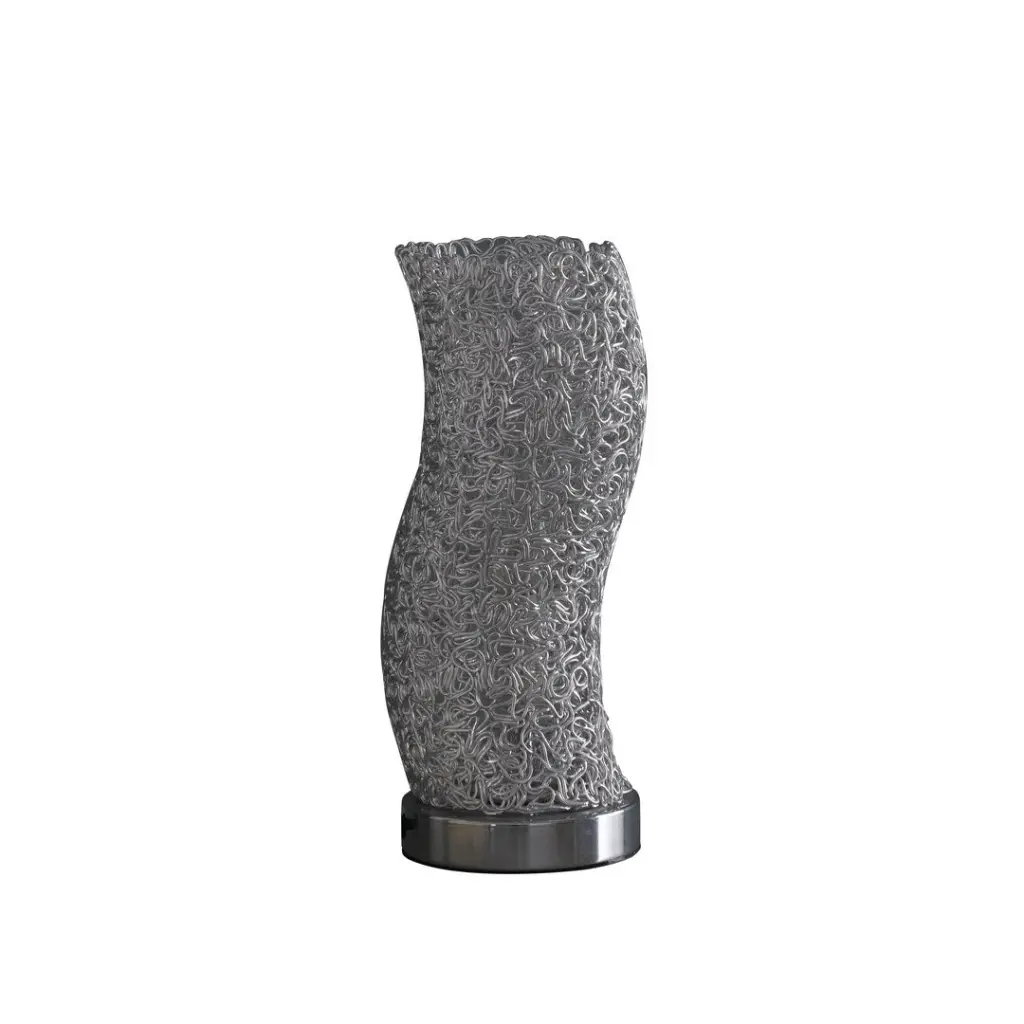 12 Inch Artemis Exposed Aluminum Wired Curve Table Lamp Silver Modern california home
