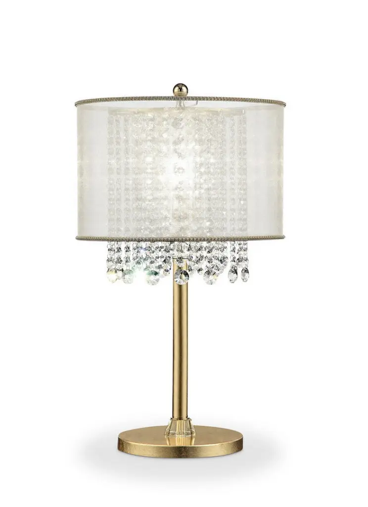 30 Inch Tall Bhavya Metal Table Lamp Gold Finish and White Shade california home