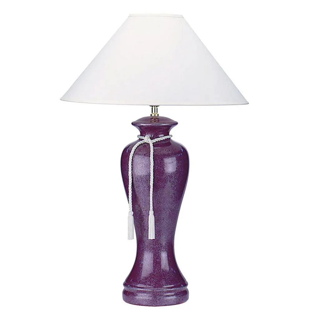 35 Inch Tall Ceramic Table Lamp Curved Design Burdy Finish Linen Shade california home