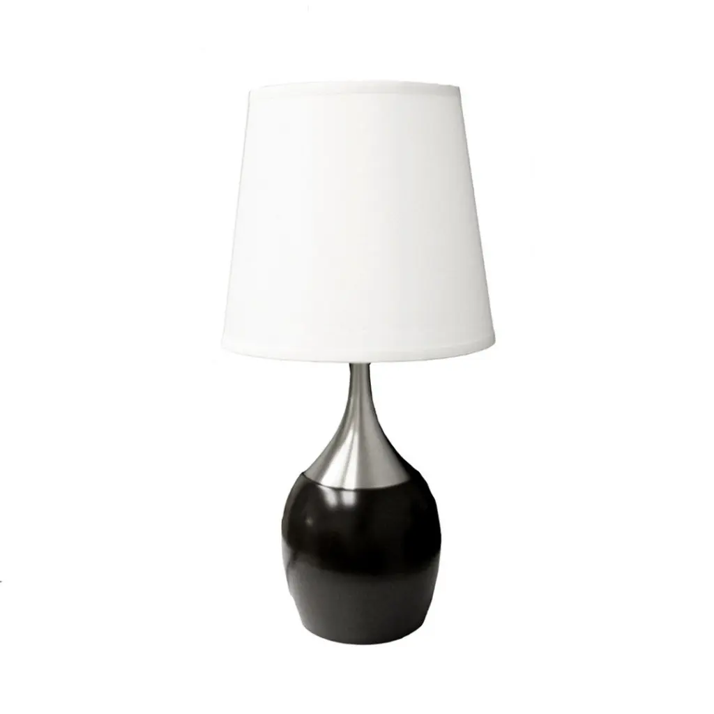 24 Inch Tall Metal Touch Table Lamp Espresso Finish and White Shade california home