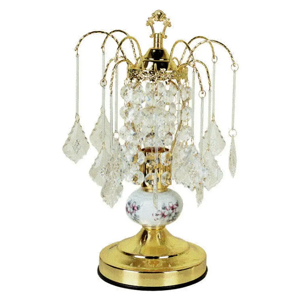 15 Inch Tall Steel Table Lamp Gold Finish Ceramic Decor Multicolor california home