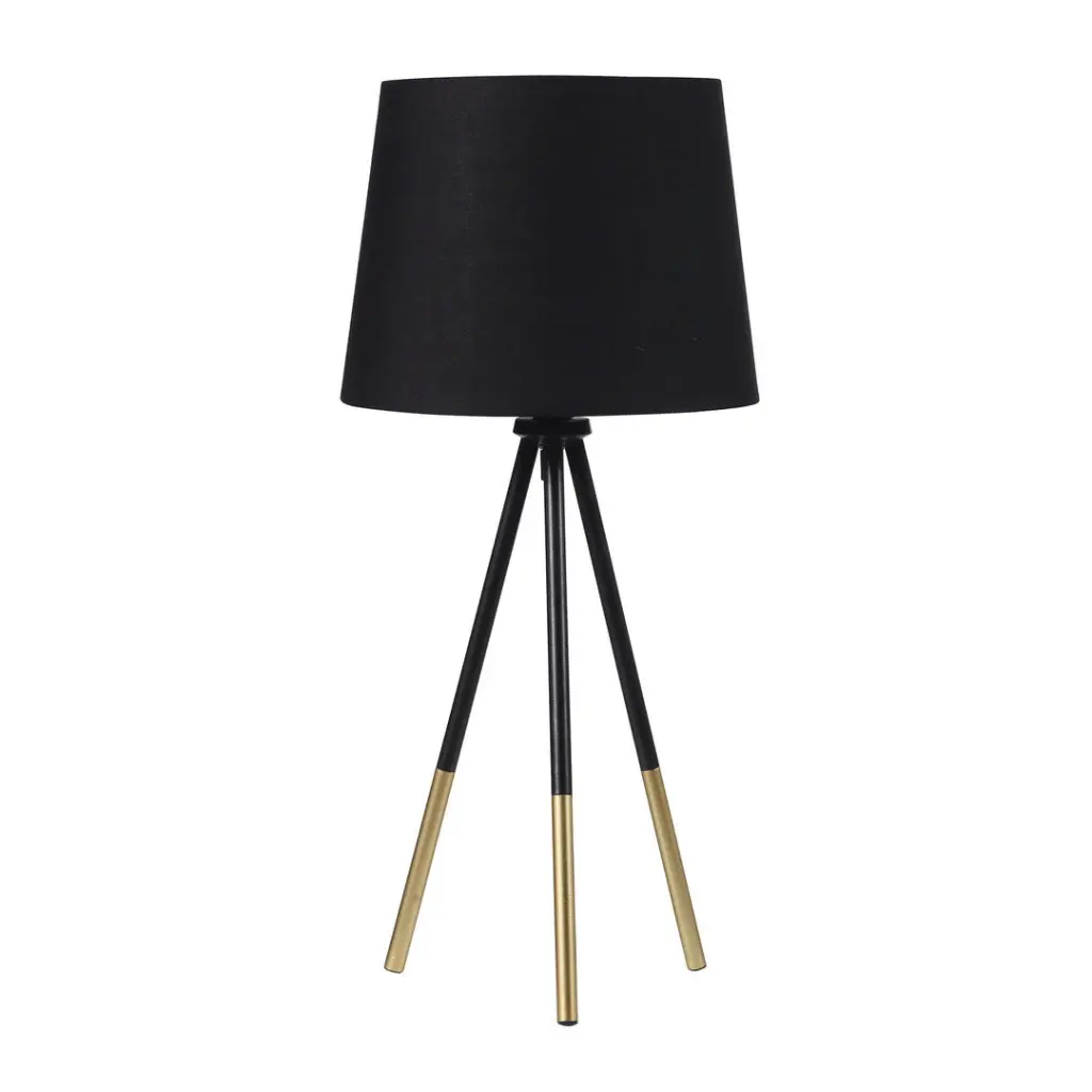 20 Inch Tripod Leg Metal Table Lamp Devon Matte Black Gold Modern Desk Lamp california home