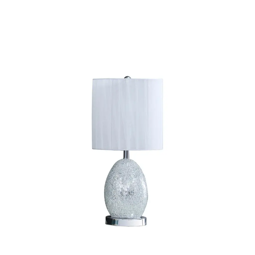 20" Niels Silver Mirror Glass Metal Table Lamp Nightlight california home